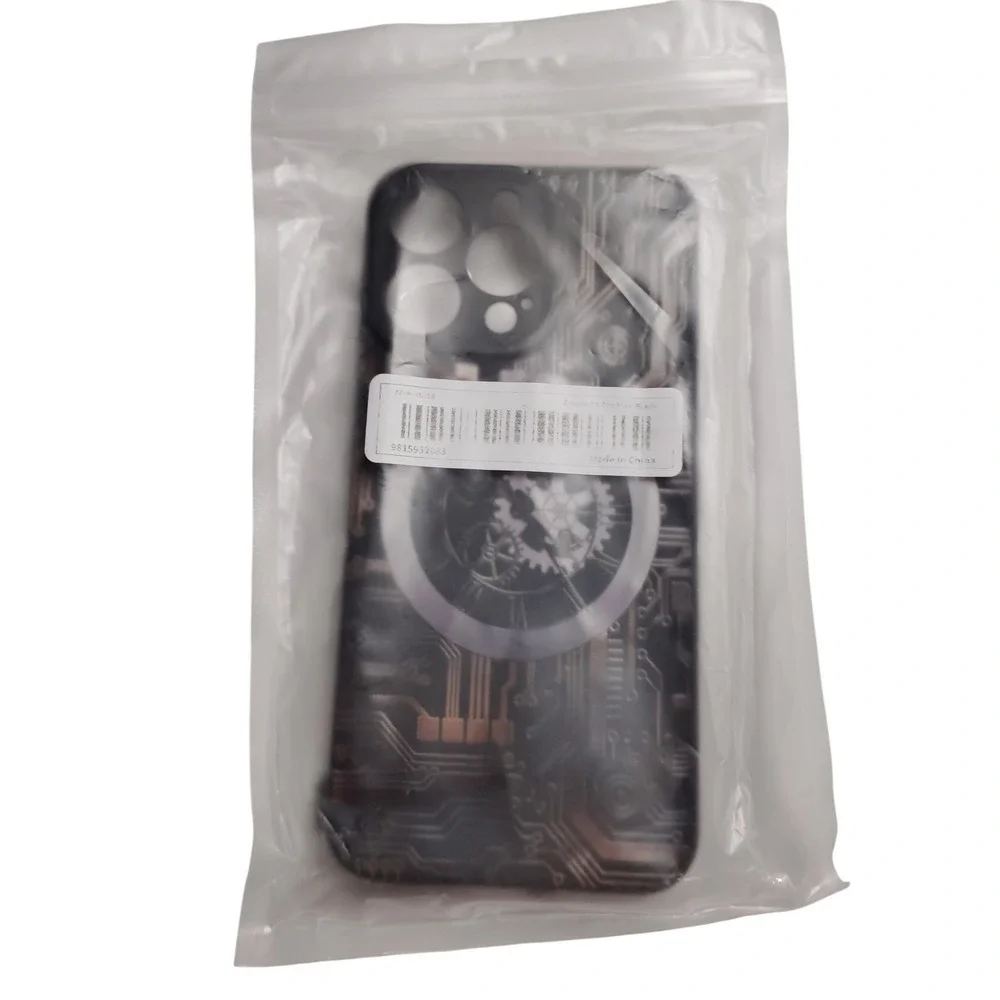 Steampunk Circuit Board iPhone 15 Pro Max Case Black Bronze Clock‎ Gears Design